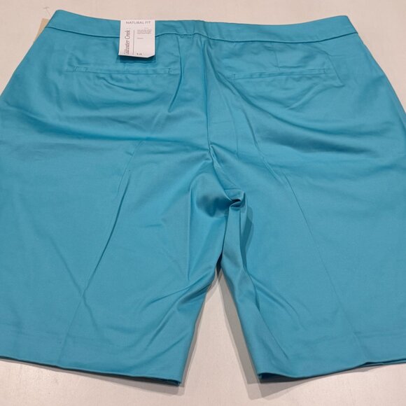 Turquoise Coldwater Creek Sateen Walking Shorts, Sz 14 - Picture 3 of 6
